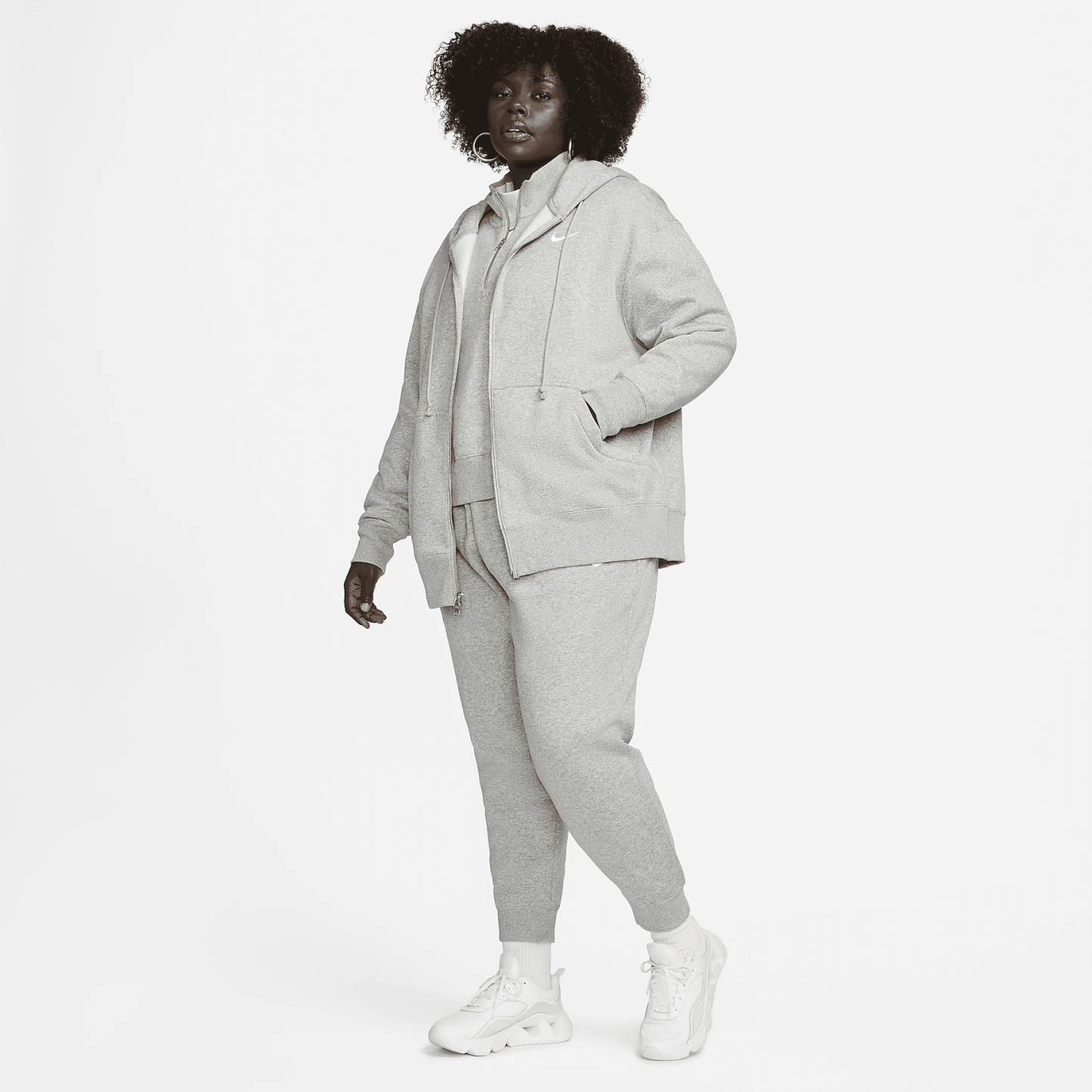 Sportswear Fleece - Women's Oversized Full-Zip Hoodie (Plus Size)