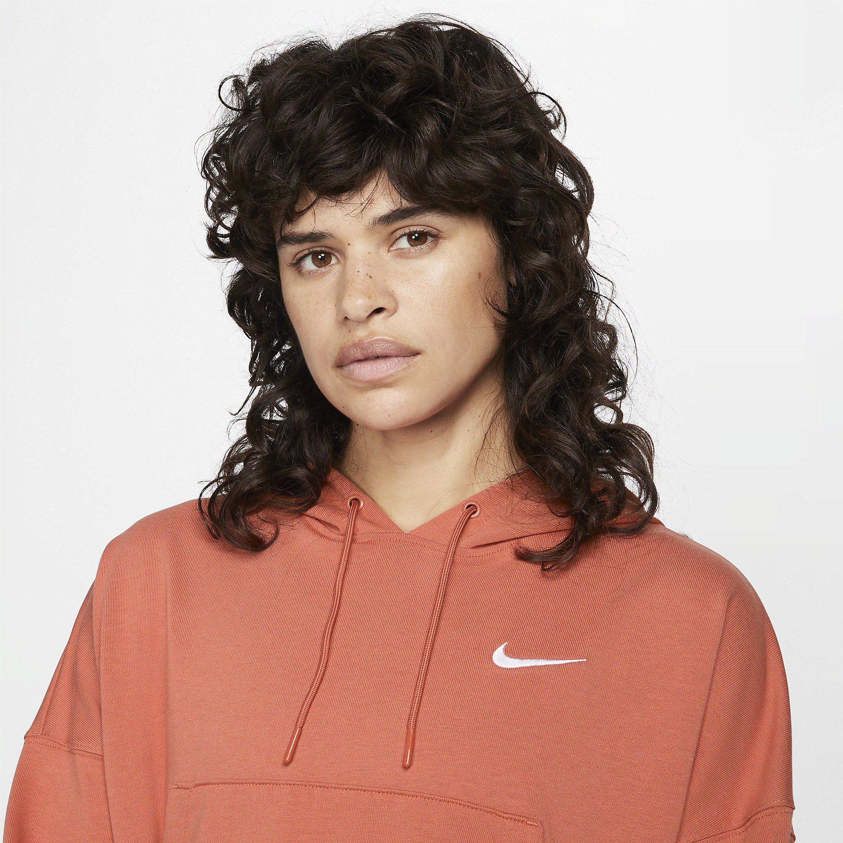 Sportswear - Women's Oversized Jersey Pullover Hoodie