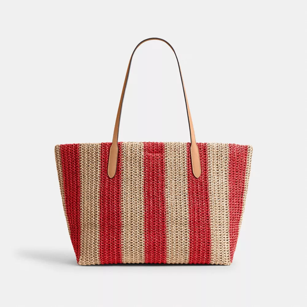 City Tote Bag With Stripes And Charm