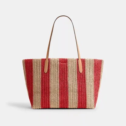 City Tote Bag With Stripes And Charm