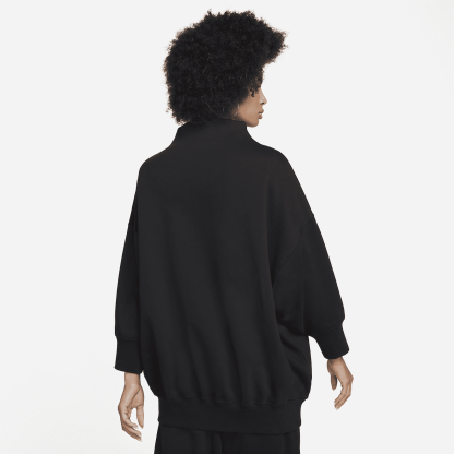 Sportswear Fleece - Women's Over-Oversized Mock-Neck 3/4-Sleeve Sweatshirt