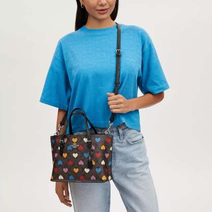 Coathtch  Mollie Tote 25 In Signature Canvas With Heart Print