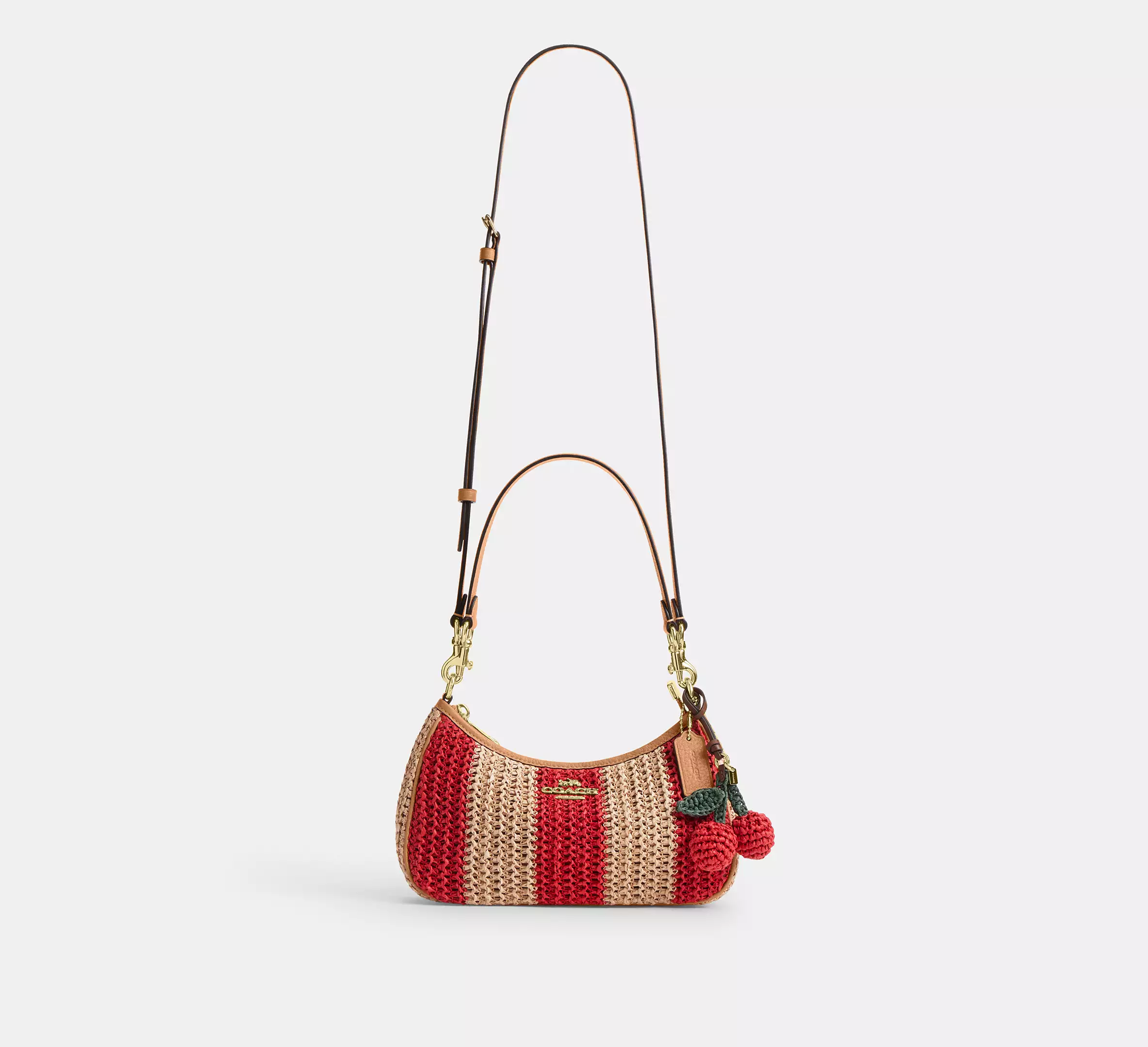 Teri Shoulder Bag With Stripes And Charm