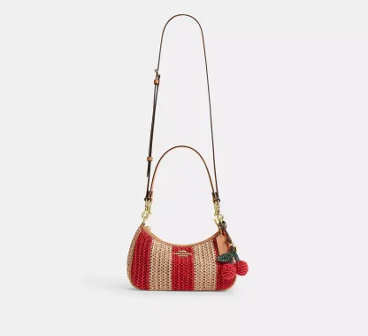 Teri Shoulder Bag With Stripes And Charm