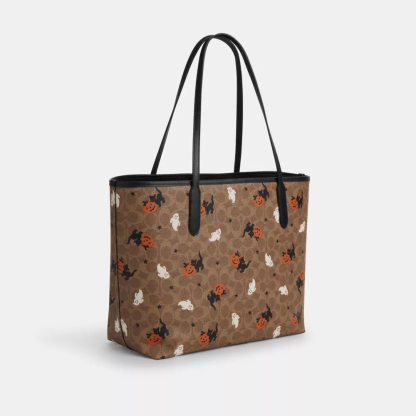 City Tote In Signature Canvas With Halloween Print