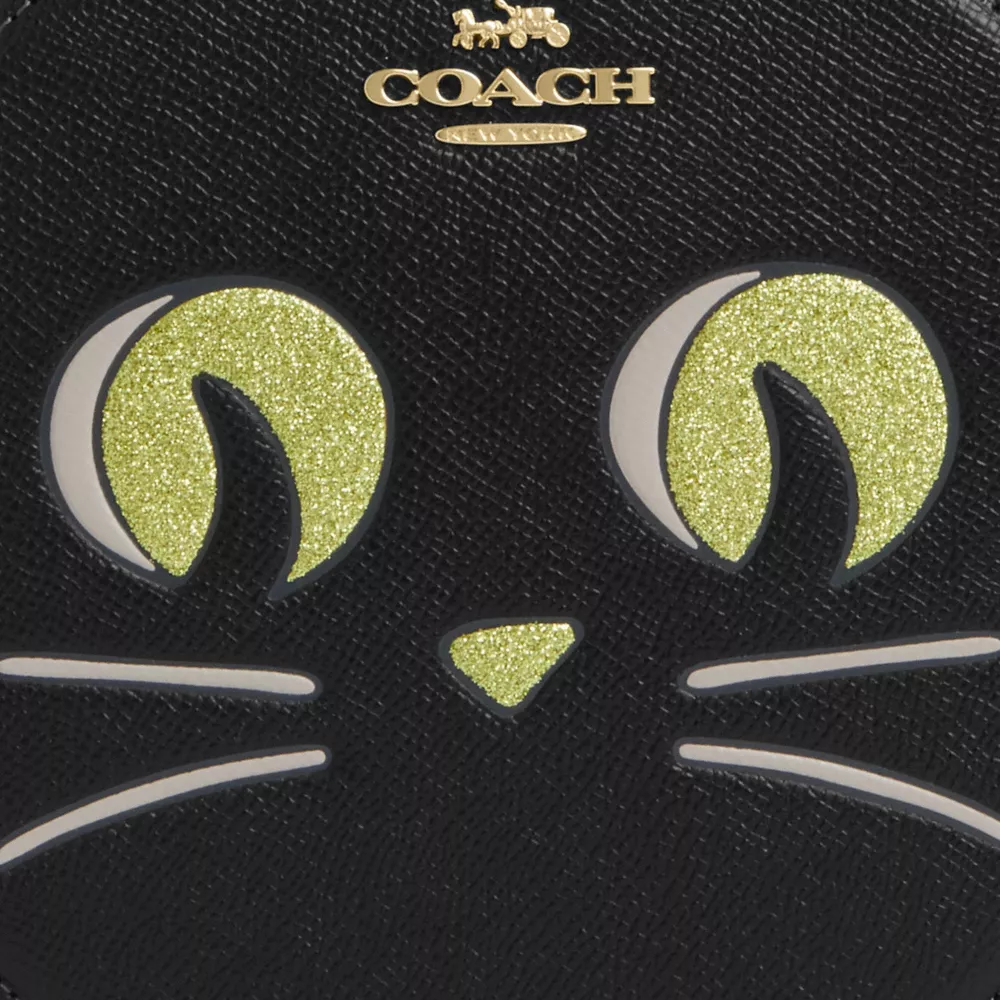 Canteen Crossbody Bag With Halloween Cat - Black