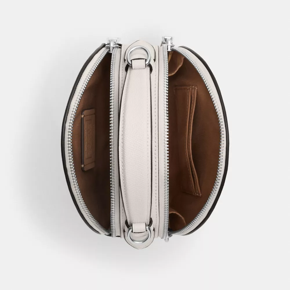 Canteen Crossbody Bag With Halloween Ghost Face Print - Silver