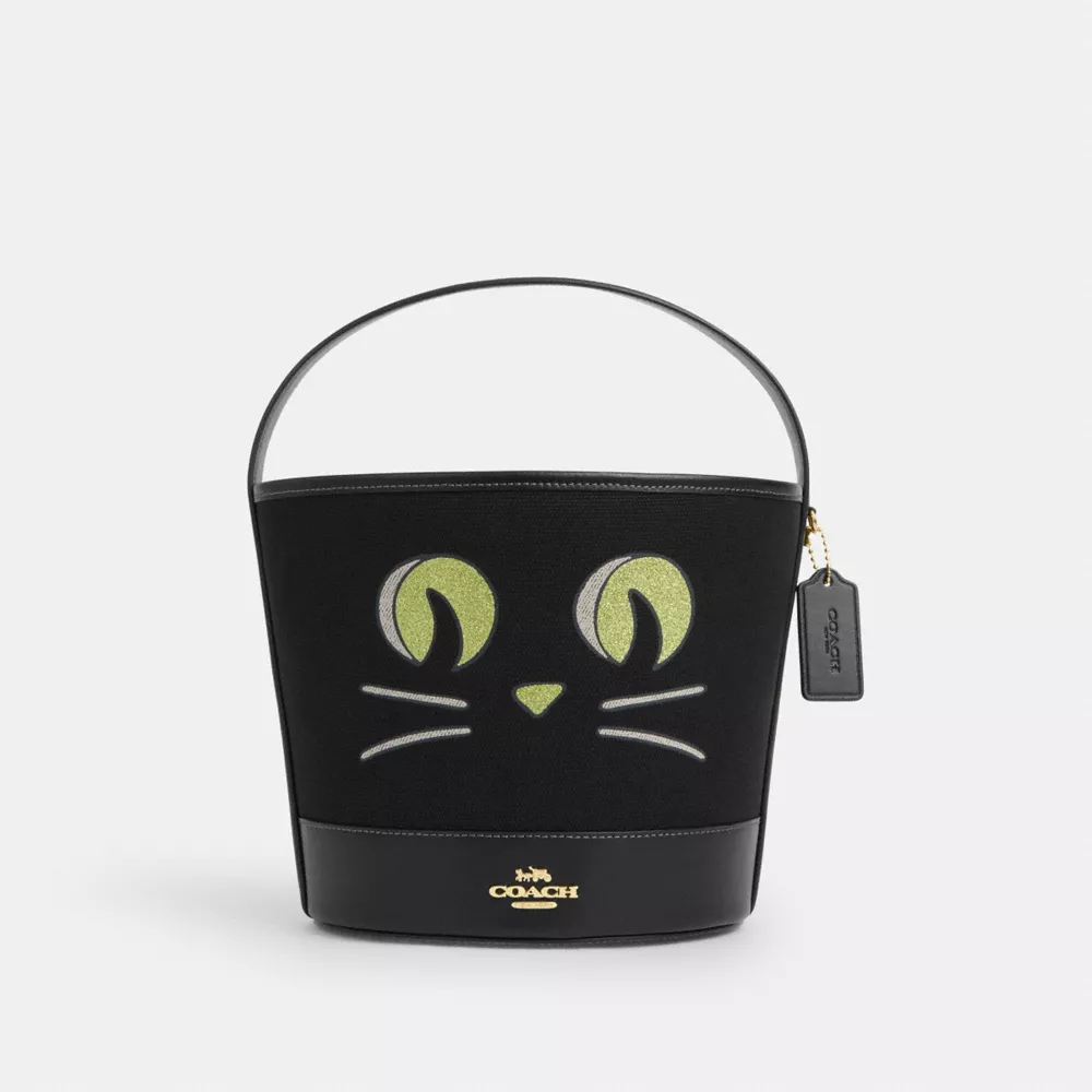 Trick Or Treat Bucket With Halloween Cat