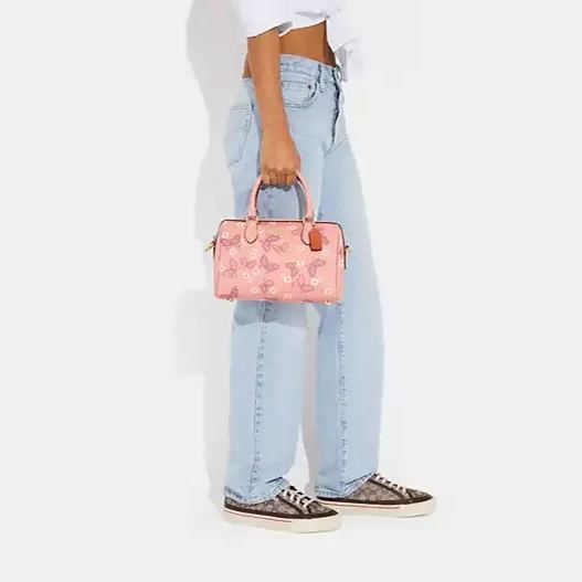 Satchel Bag With Butterfly Print