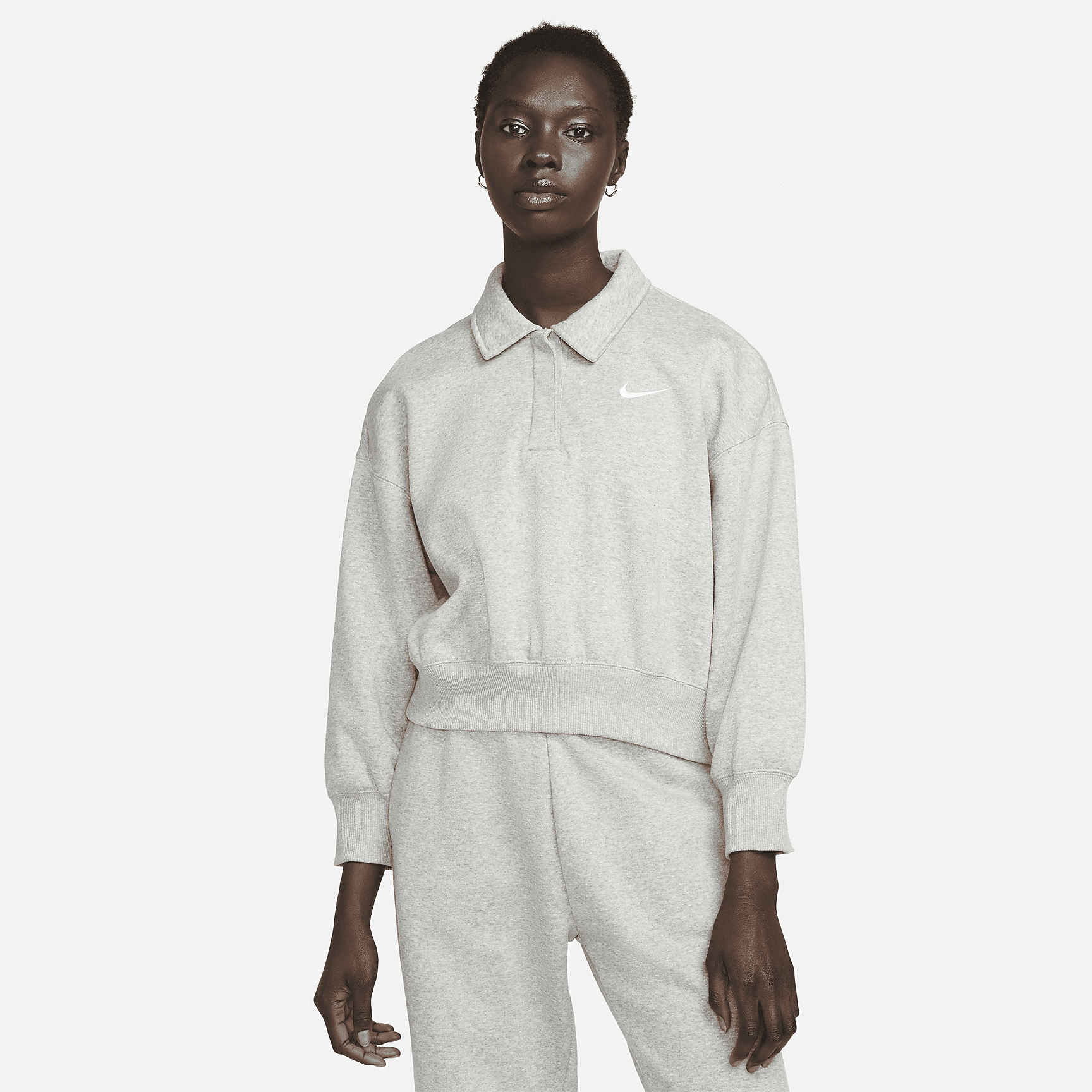 Sportswear Phoenix Fleece - Women's 3/4-Sleeve Crop Polo Sweatshirt