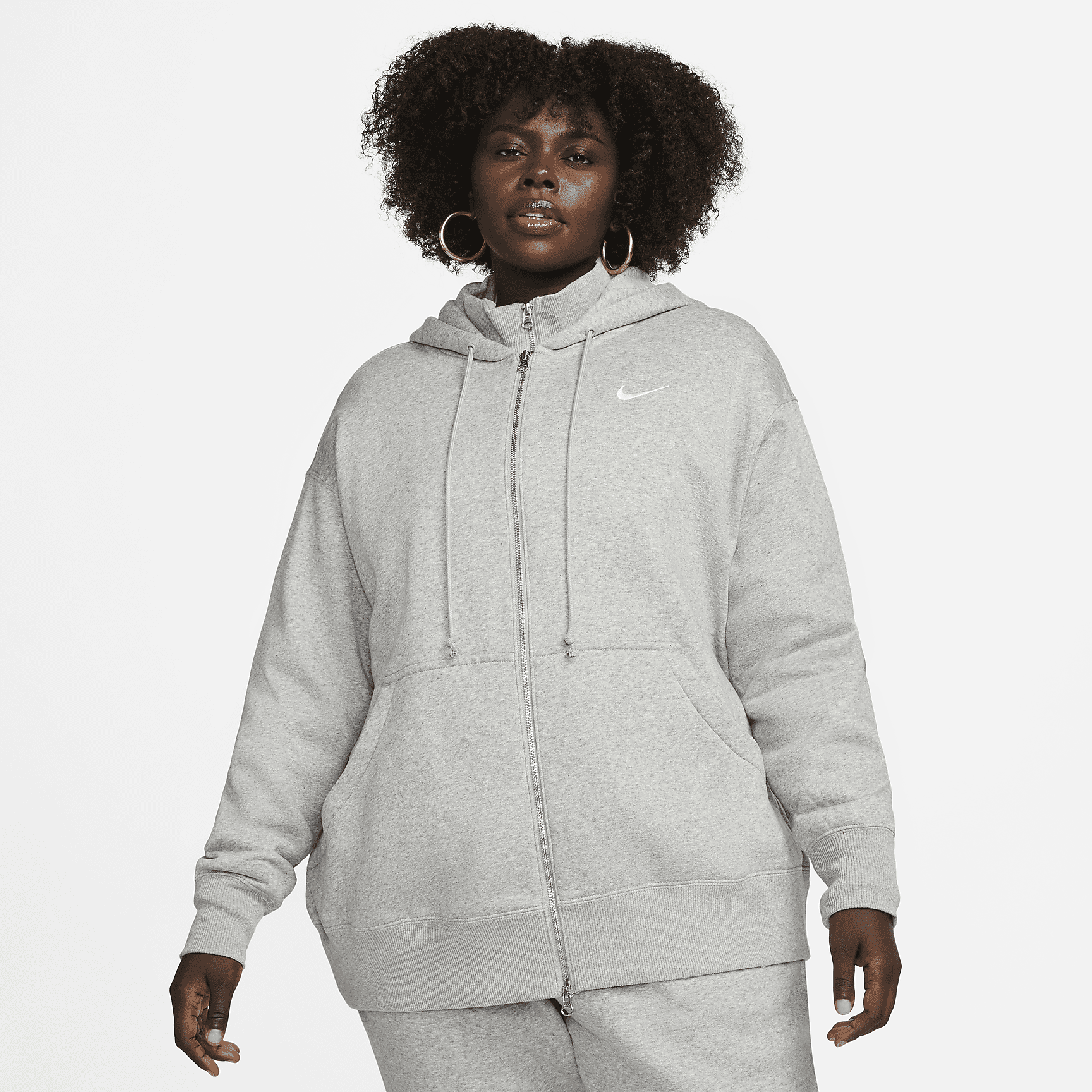 Sportswear Fleece - Women's Oversized Full-Zip Hoodie (Plus Size)