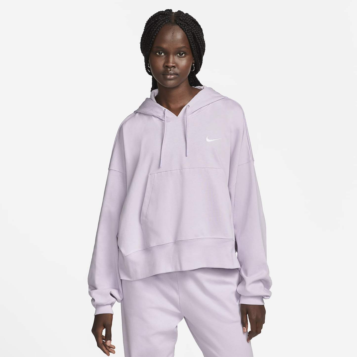 Sportswear - Women's Oversized Jersey Pullover Hoodie