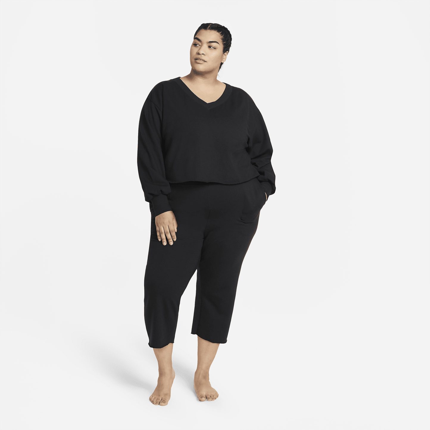 Women's Fleece V-Neck Top (Plus Size)