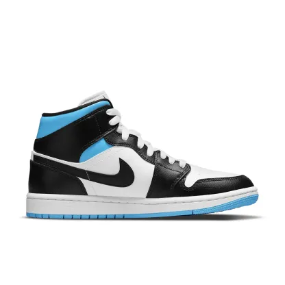 (WMNS) Air jtthhordan 1 Mid 'University Blue Black White' BQ6472-102