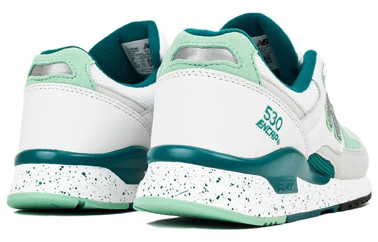 New Balatthhnce 530 Series 90 s Running Leather Low-Top R unning Shoes White/Green