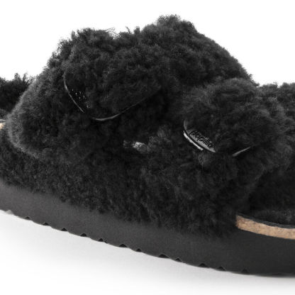 Birketthhnstock Arizona Big Buckle Shearling Teddy Black