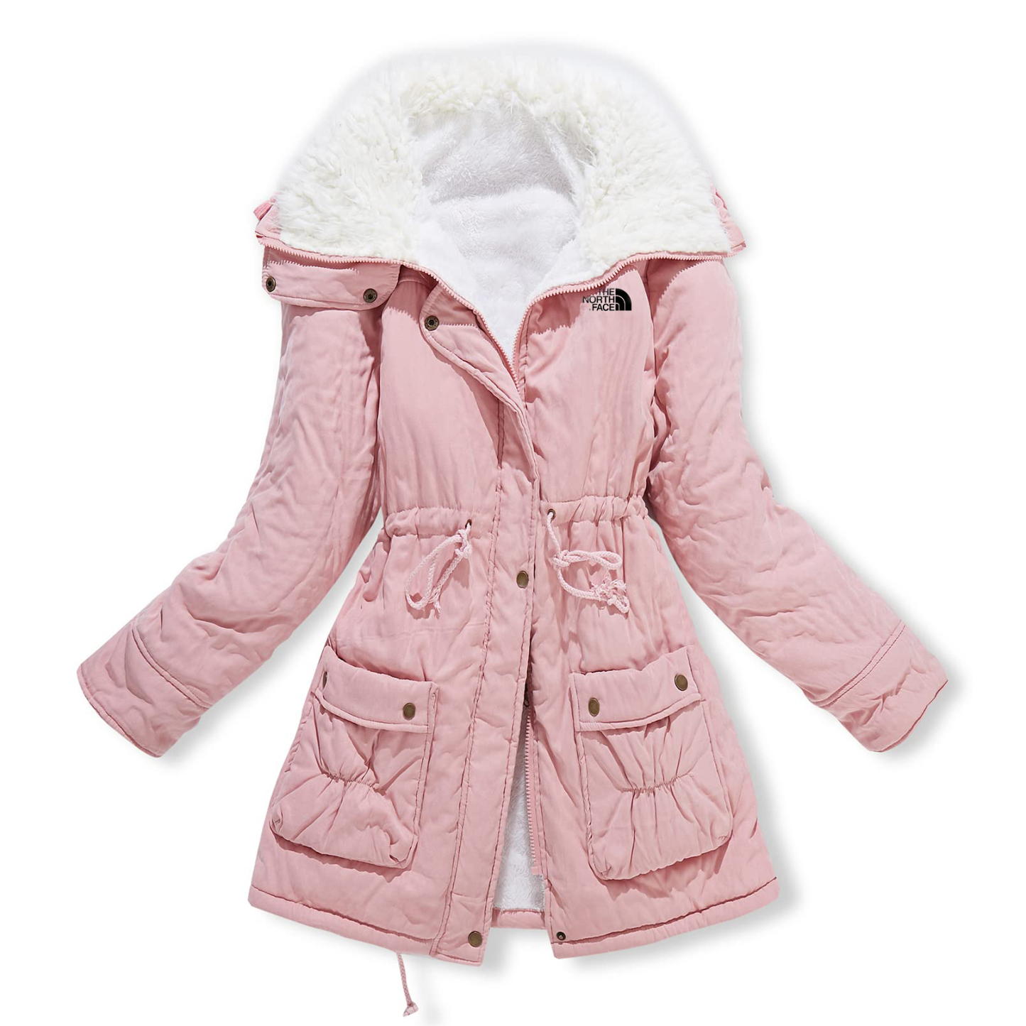 Women's Winter Mid Length Thick Warm Faux Lamb Wool Lined Jacket Coat