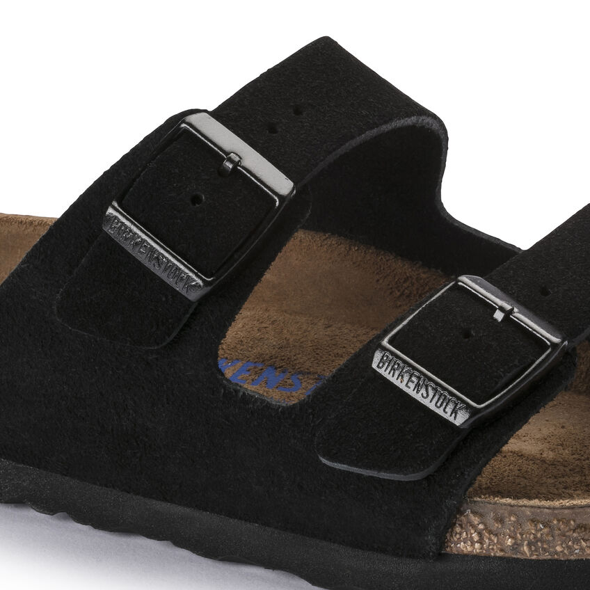 Arizona Soft Footbed Suede Leather  Black