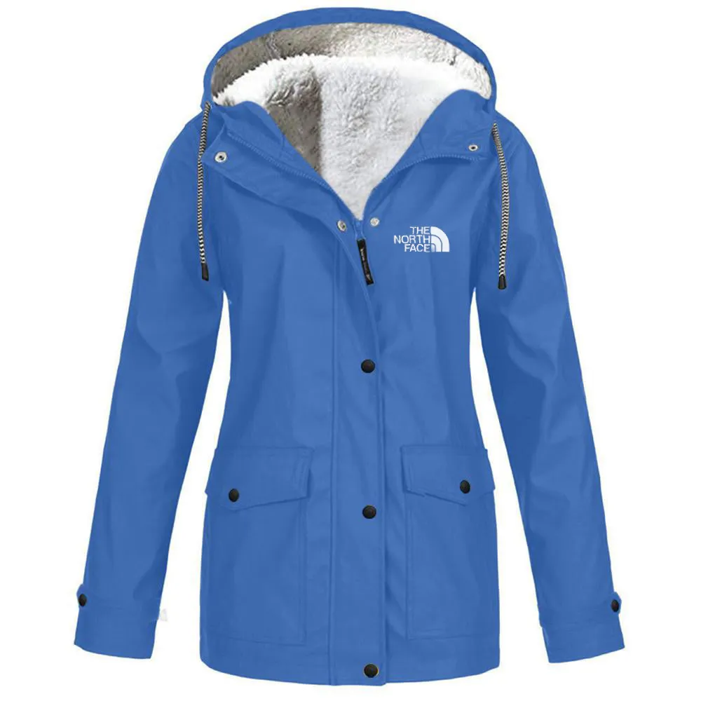 Women's fleece windproof hooded jacket