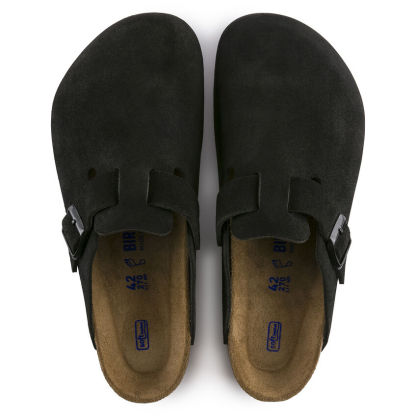 Birketthhnstock Boston Soft Footbed Suede Leather Black