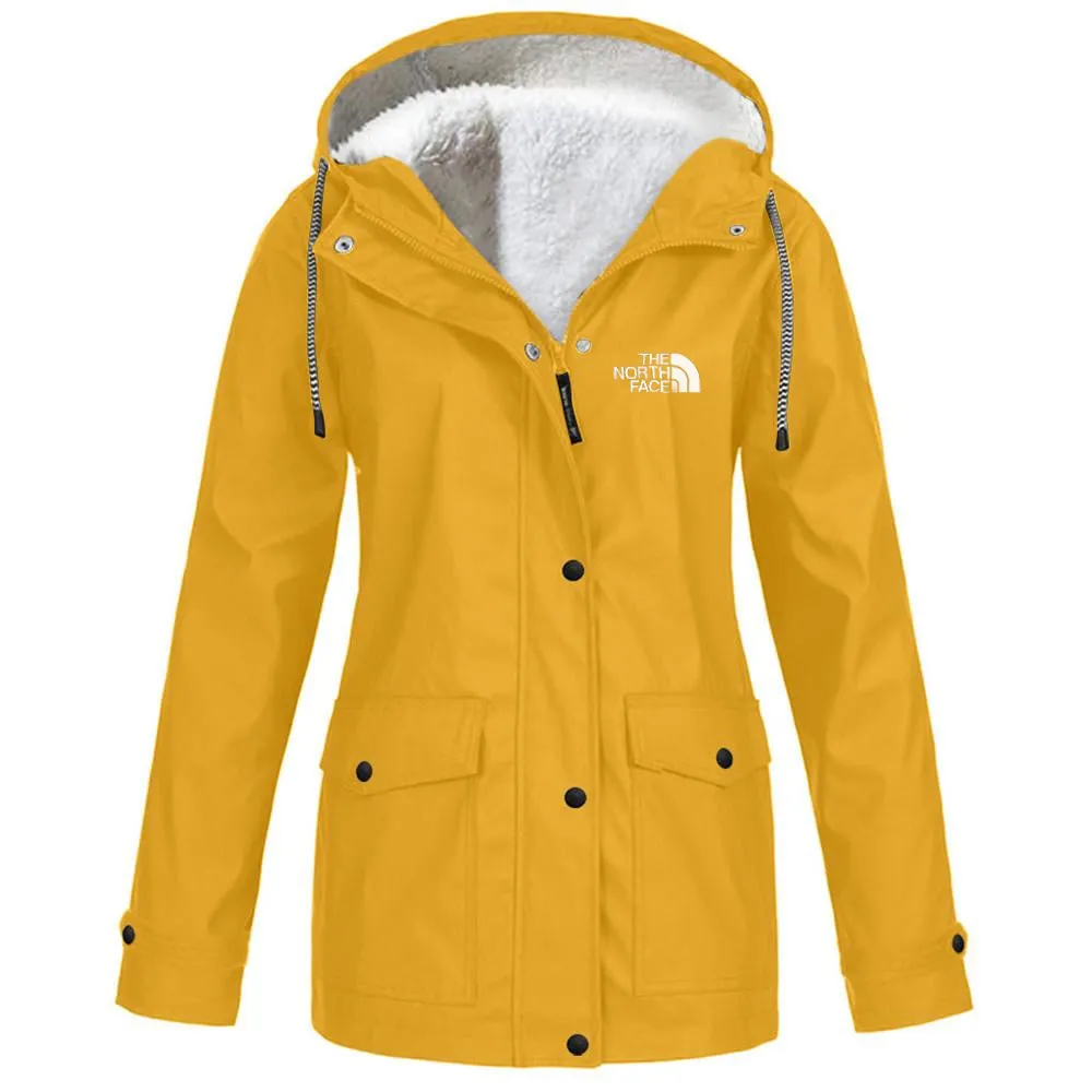 Women's fleece windproof hooded jacket