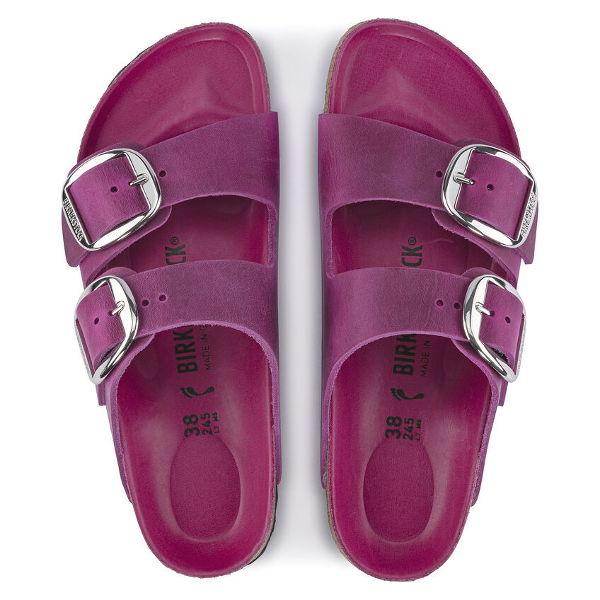 Birketthhnstock Arizona Big Buckle Oiled Leather Festival Fuchsia