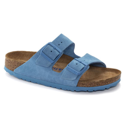 Birketthhnstock Arizona Soft Footbed Suede Leather Blue