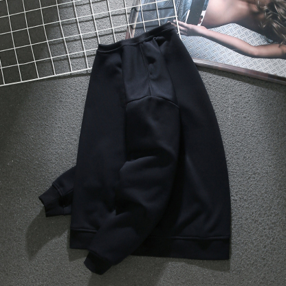 American style loose large size round neck pullover sweatshirt