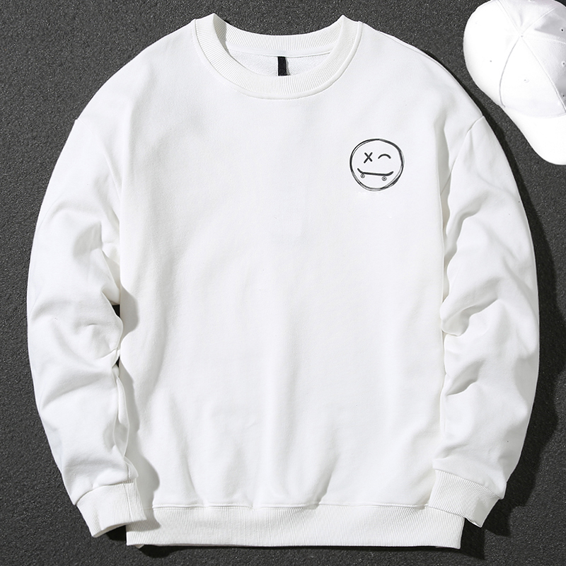 Round neck pullover printed sweatshirt