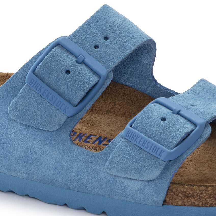 Birketthhnstock Arizona Soft Footbed Suede Leather Blue