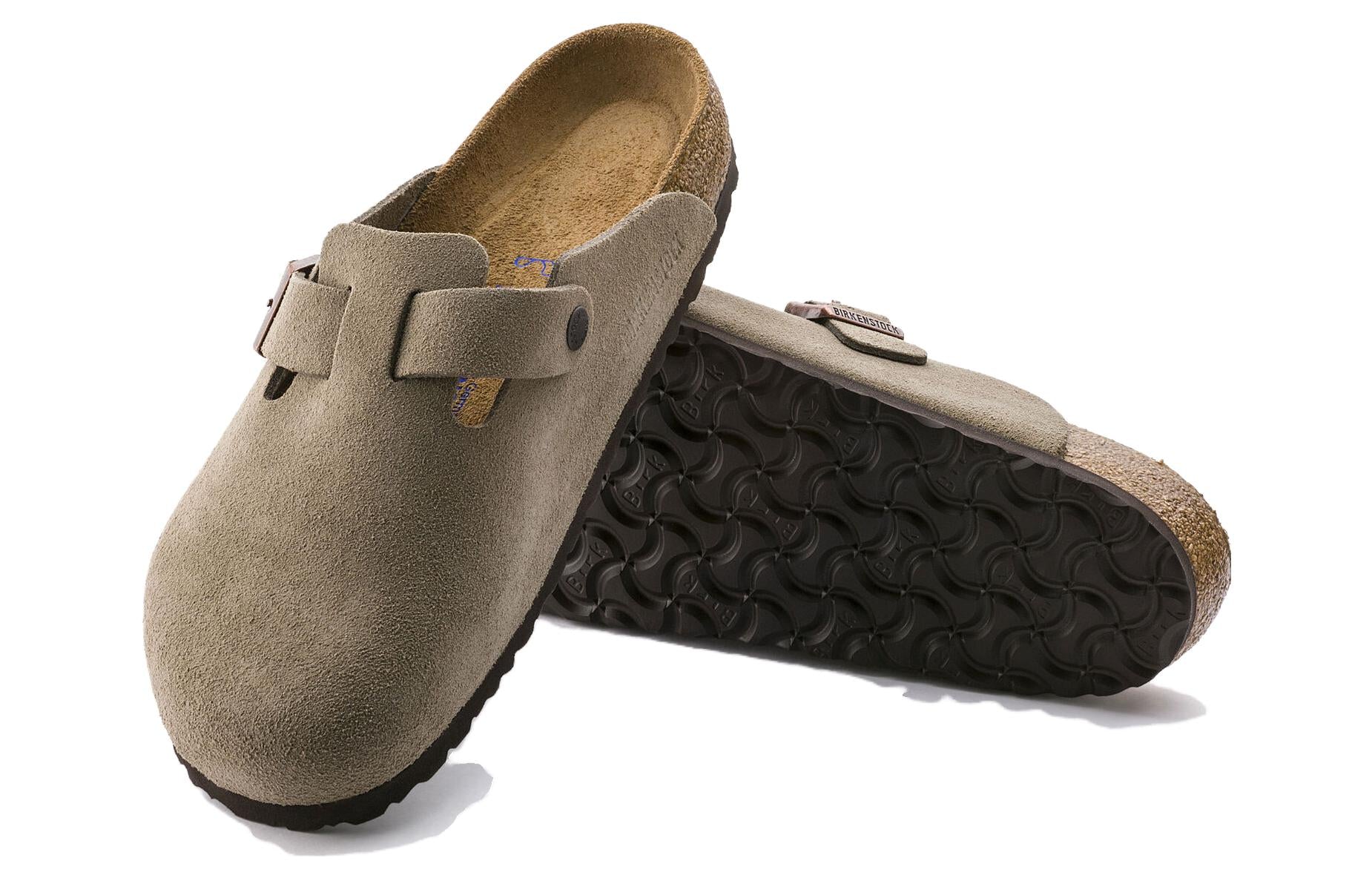 Birketthhnstock Boston Soft Footbed Suede Regular 'Taupe' 0560771