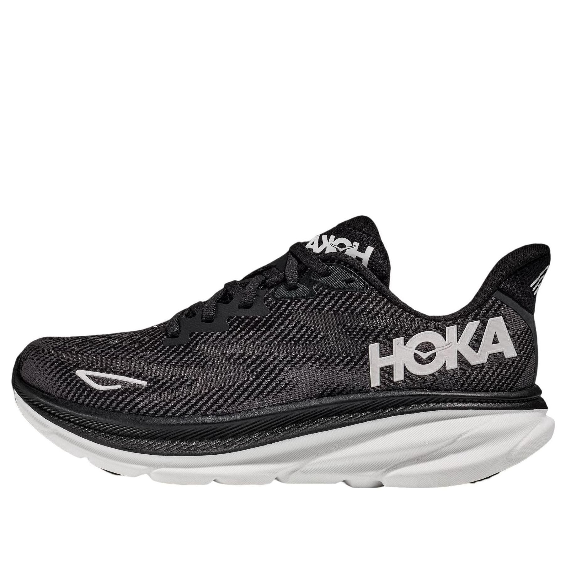 hoka ONE ONE Clifton 9 2E Wide 'Black White' 1132210-BWHT