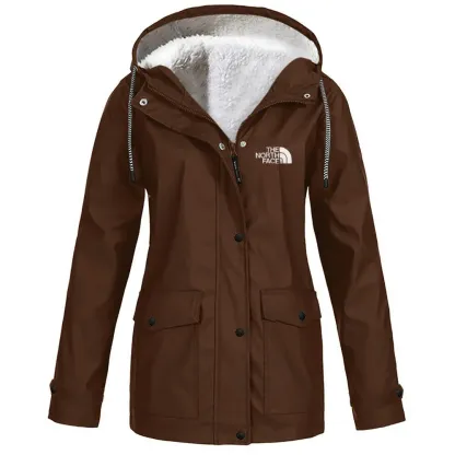 Women's fleece windproof hooded jacket