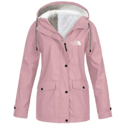 Women's fleece windproof hooded jacket