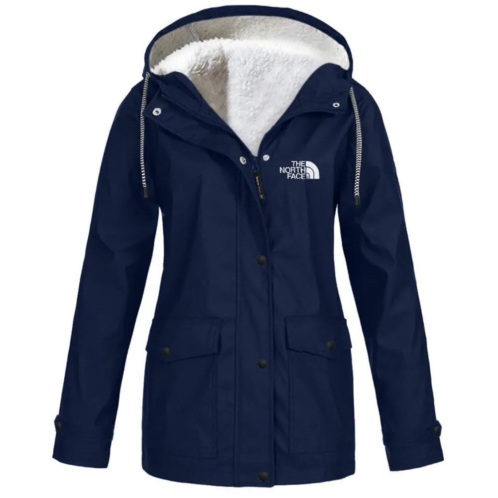 Women's fleece windproof hooded jacket