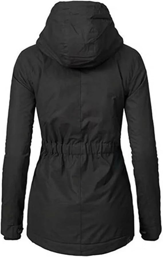 Parka con forro de sherpa para mujer, abrigo cálido de invierno con capucha y abrigo grueso