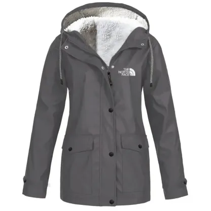 Women's fleece windproof hooded jacket