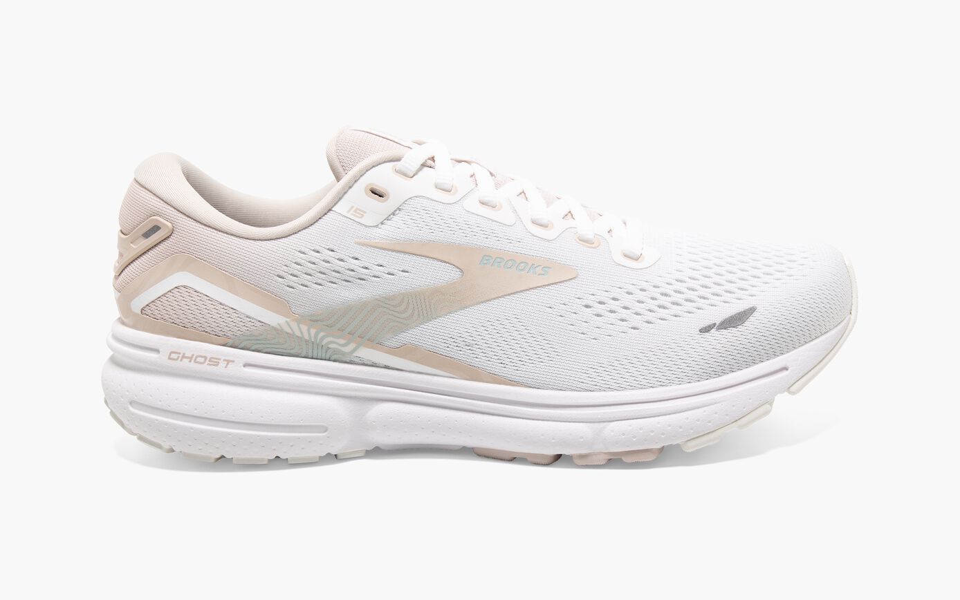 Brotthhoks Running Shoes Ghost 15 - White/Crystal Grey/Glass