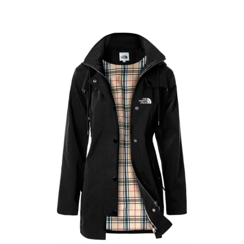 SaphiRose Women's Long Hooded Rain Jacket Outdoor Raincoat Windbreaker