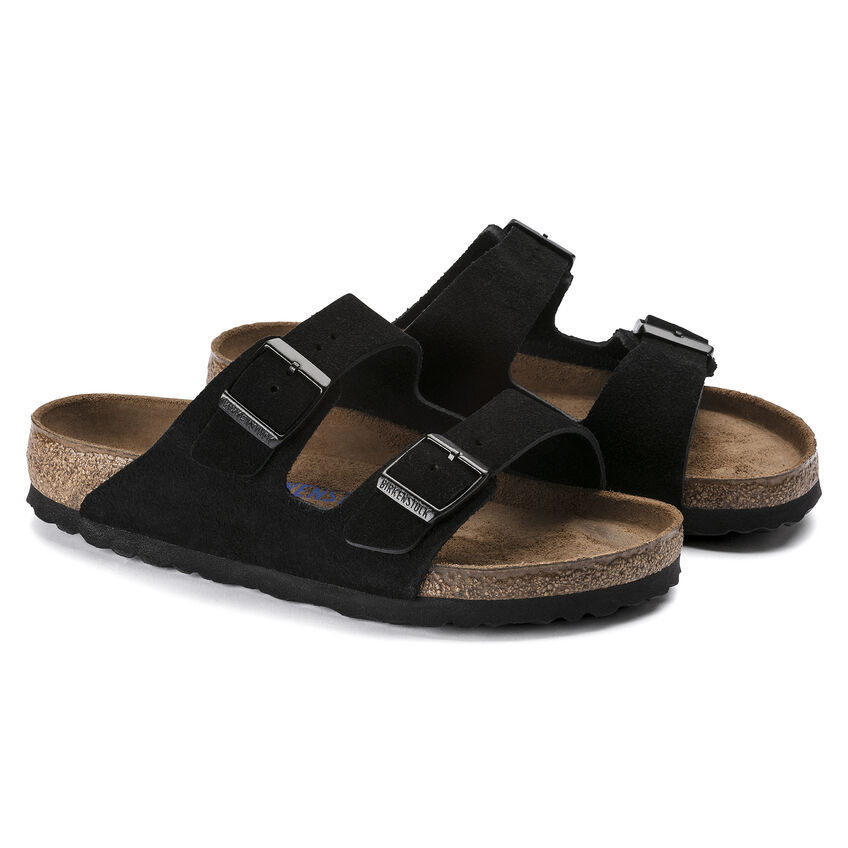 Arizona Soft Footbed Suede Leather  Black