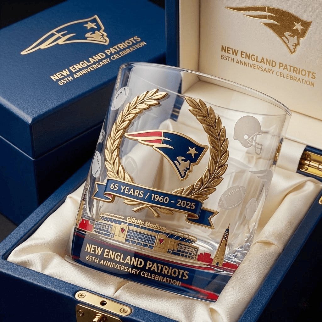 New England Patriots 65th Anniversary Glass