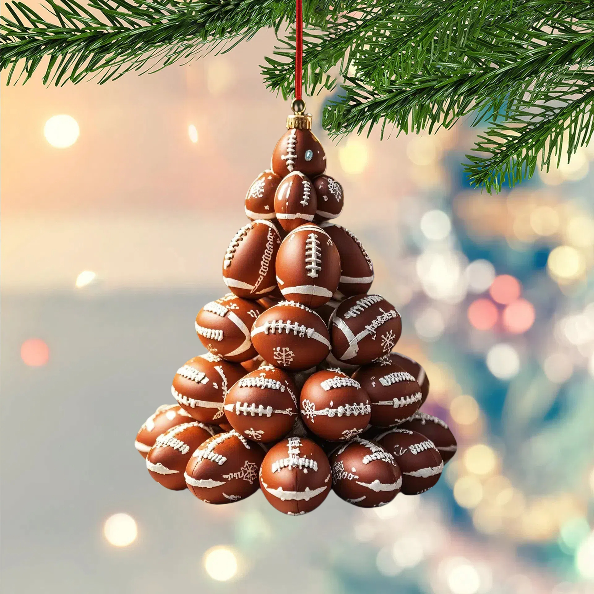 Football Christmas Tree Ornament