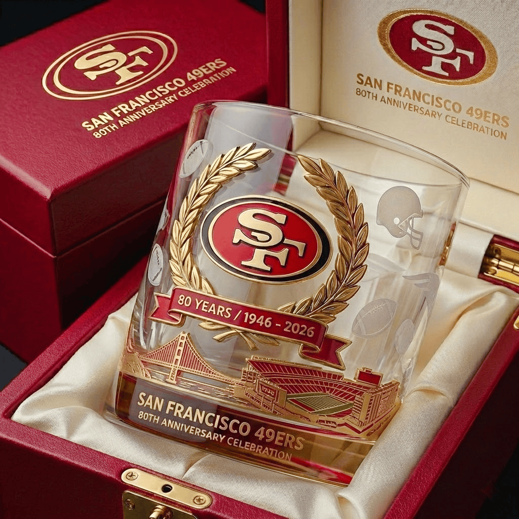 San Francisco 49ers 80th Anniversary Glass