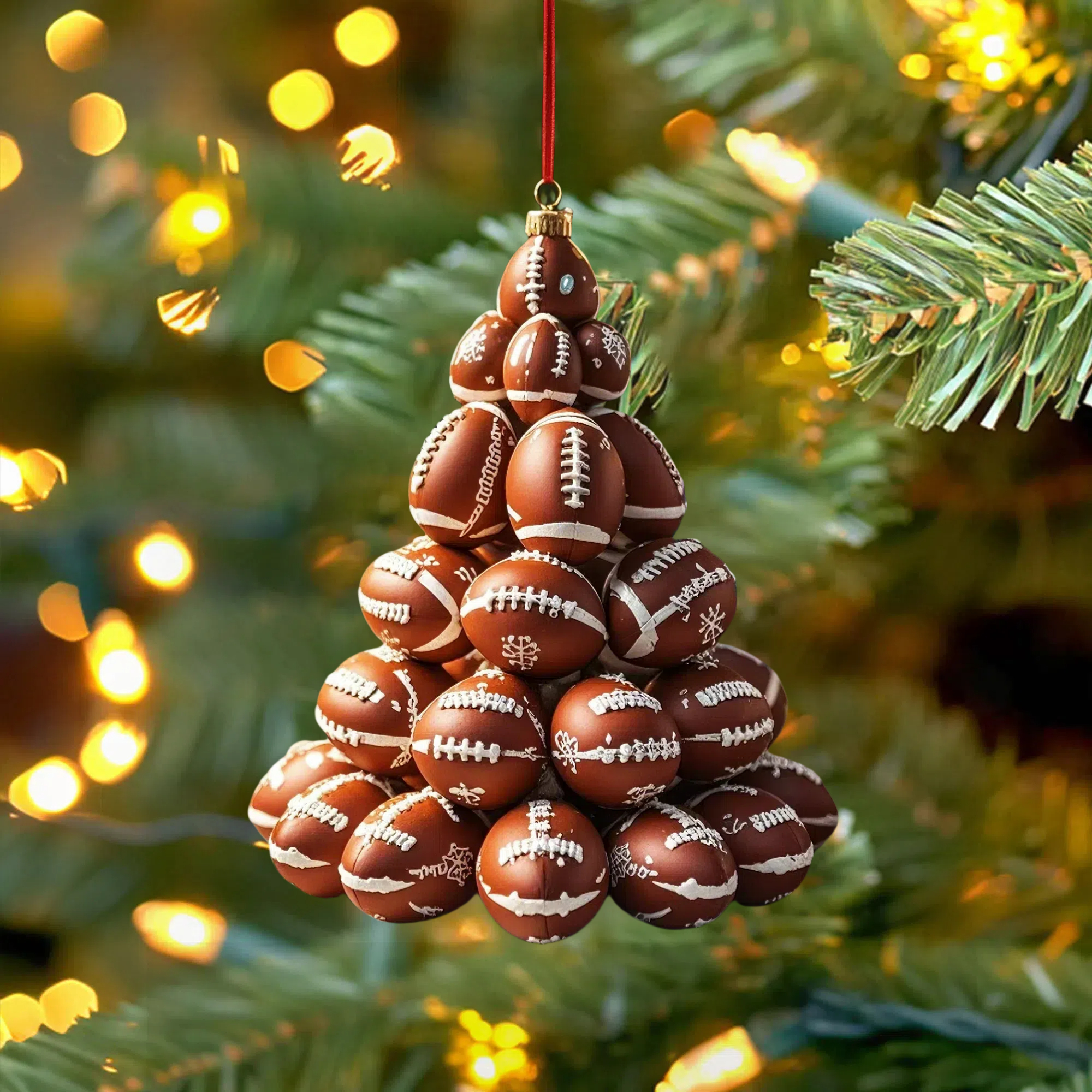 Football Christmas Tree Ornament