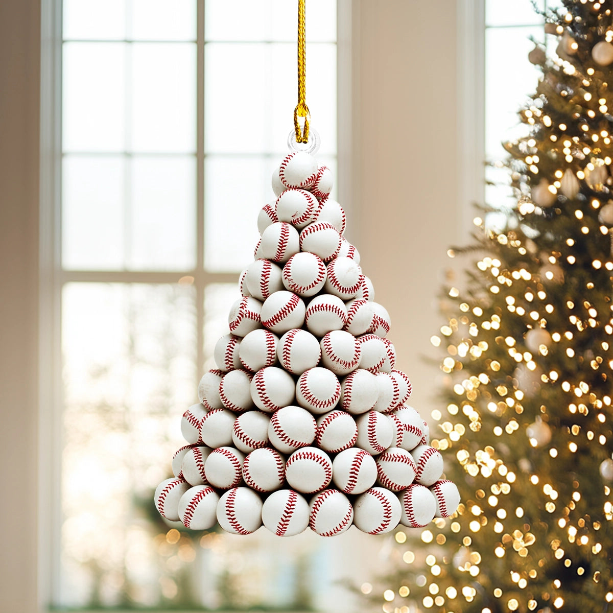 Twinkle Baseball Pinetree Ornament
