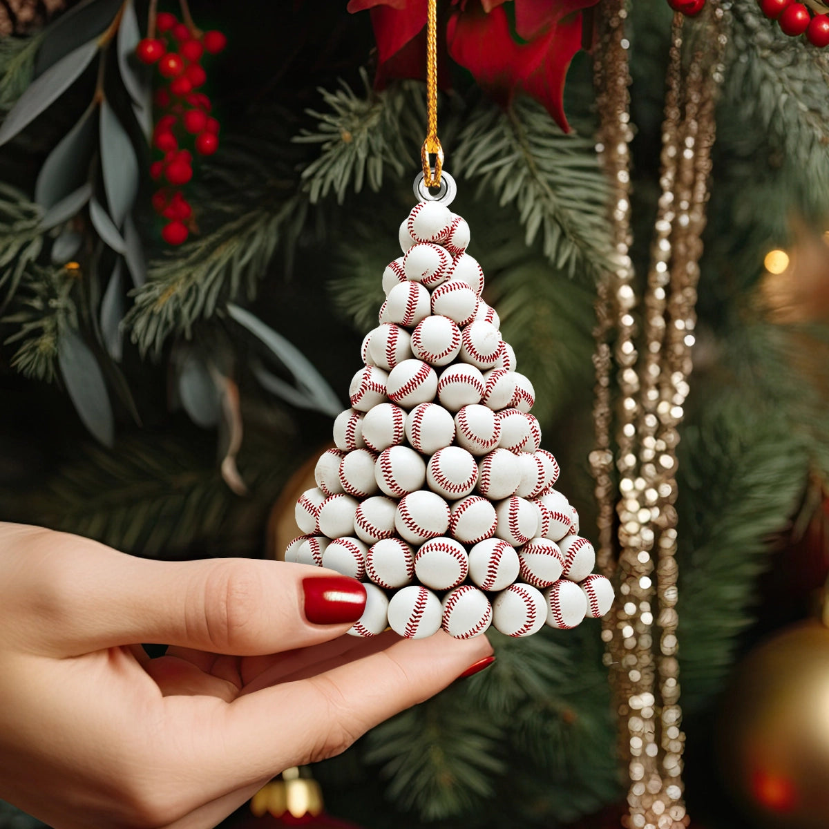 Twinkle Baseball Pinetree Ornament
