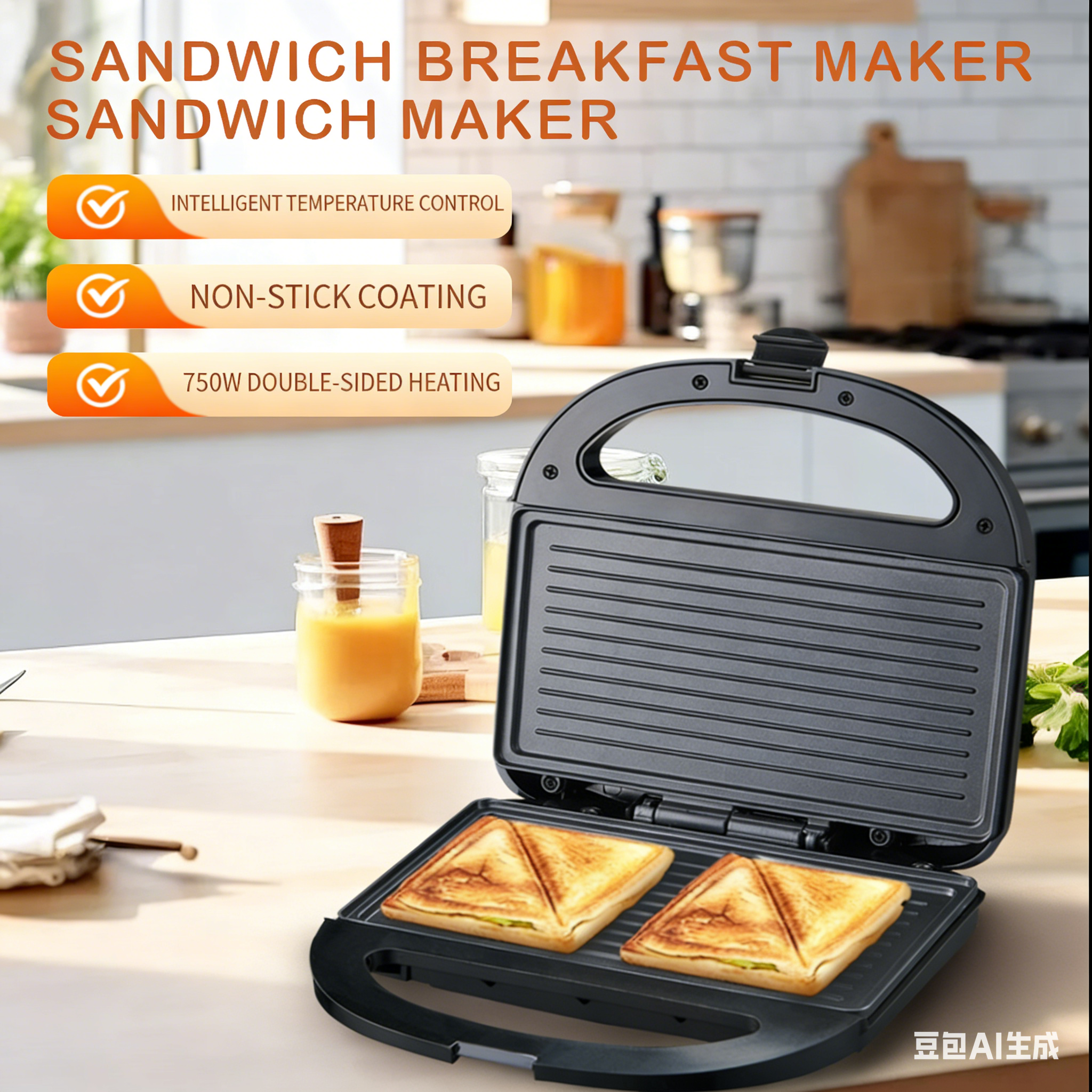 Multifunctional pancake maker, barbecue pizza maker, home breakfast