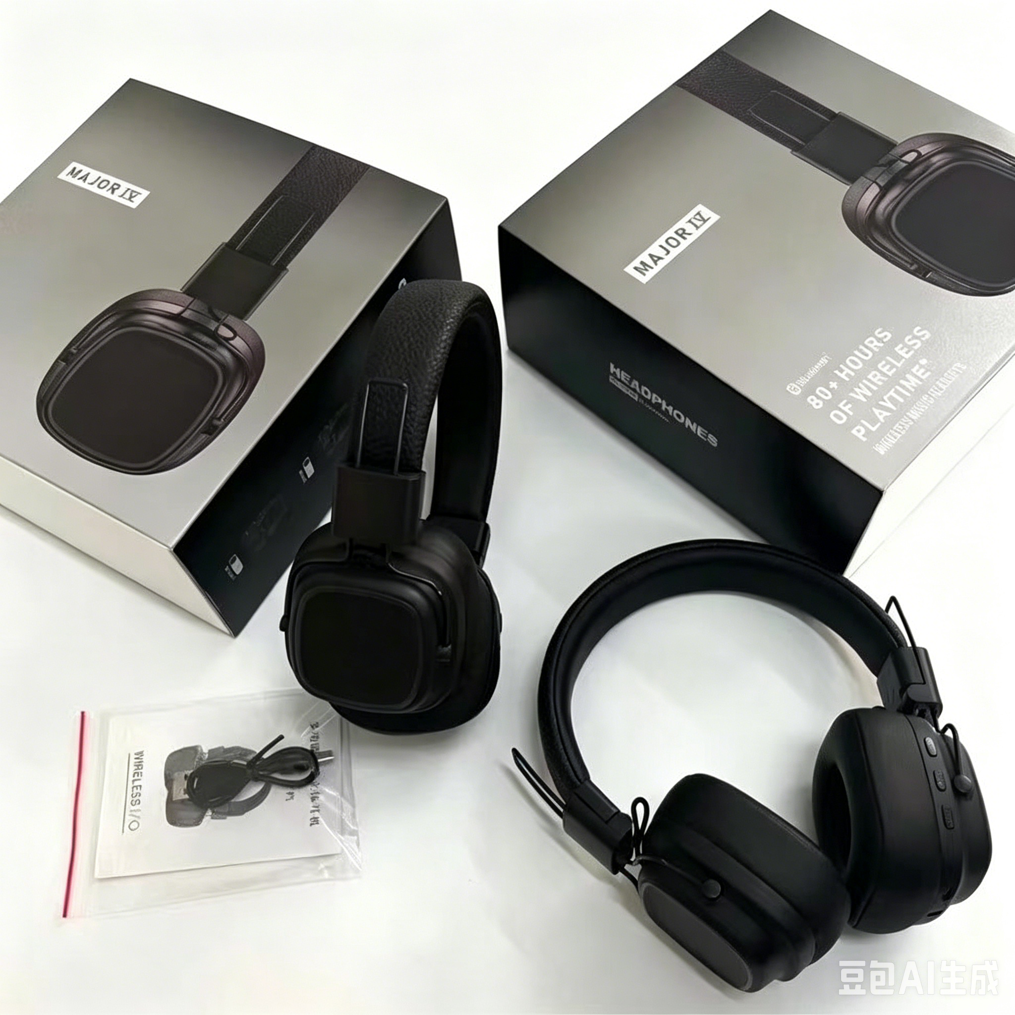 Bluetooth Over-Ear Headphones — 60-Hour Ultra-Long Battery Life, Built-in Microphone, Supports Wireless Calls; Hi-Fi Stereo Sound