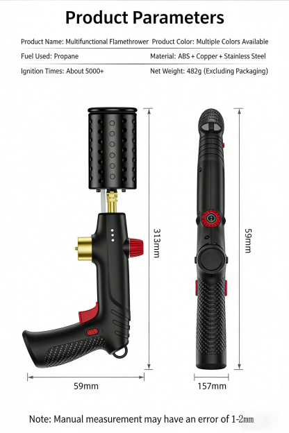 Powerful Propane Torch Gun - Instant Max Fire for Cooking & Outdoor Use