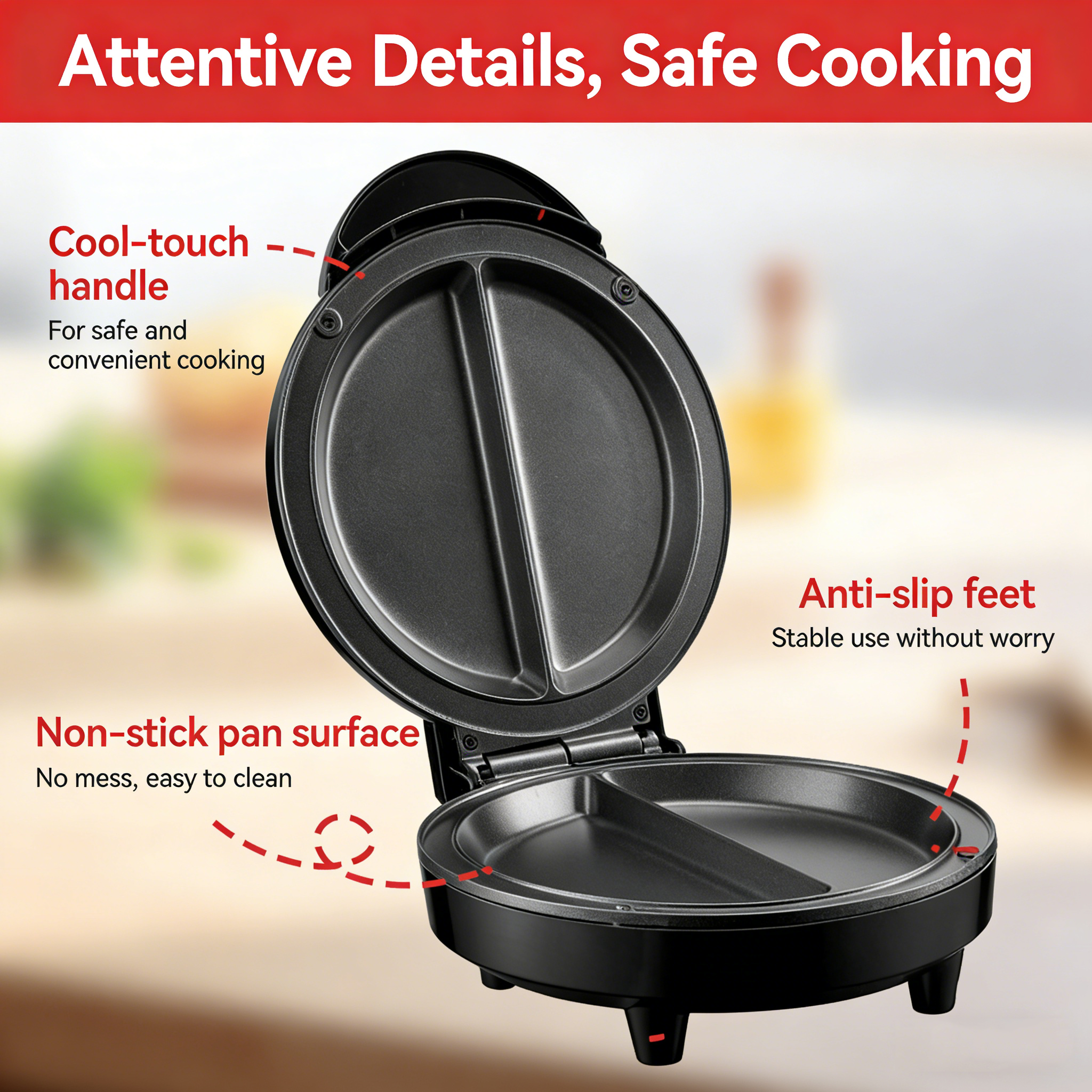 Multifunctional pancake maker, barbecue pizza maker, home breakfast